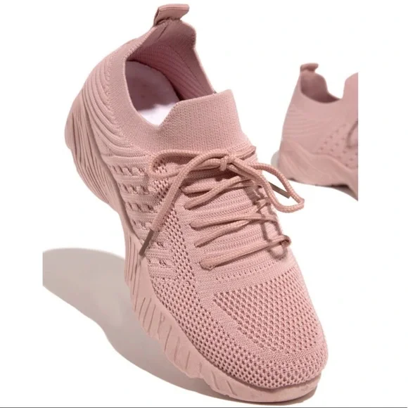 Dusty Rose Slip On Comfy Athleisure Sneakers - Picture 3 of 11